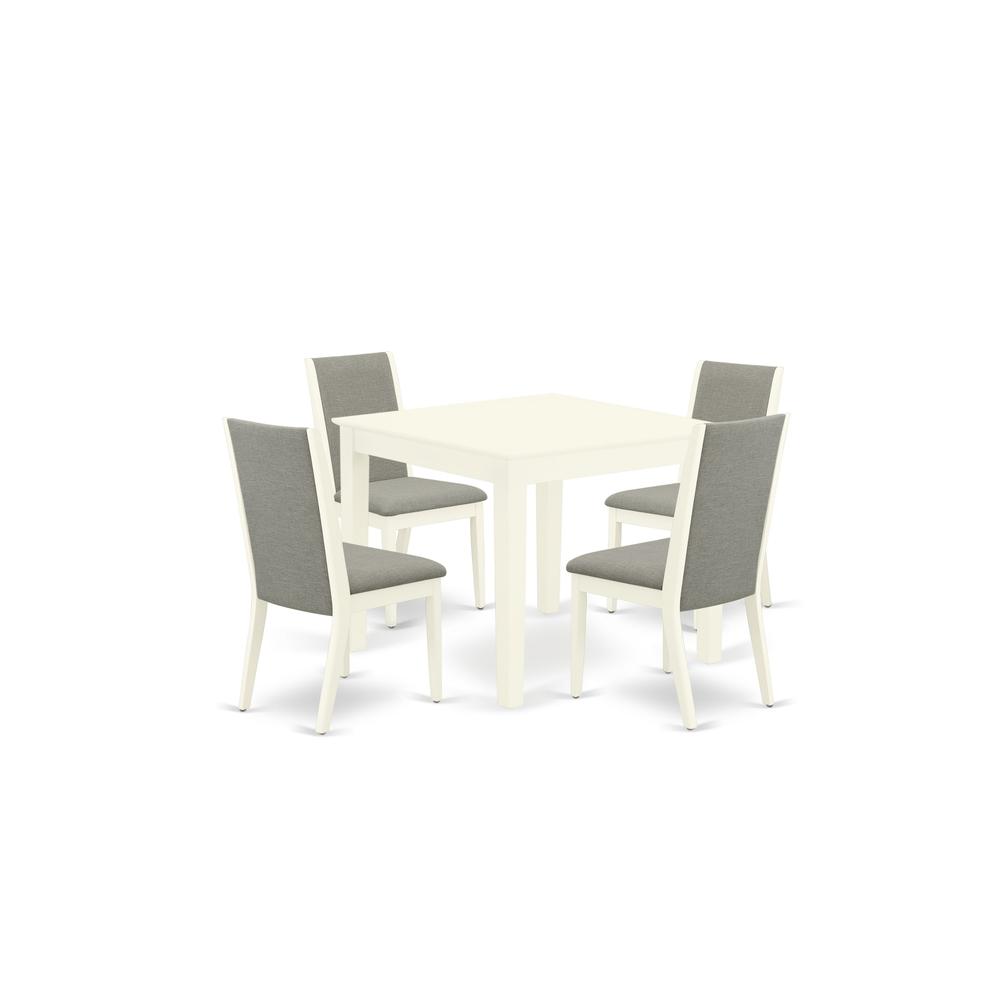 Dining Room Set Linen White OXLA5-LWH-06 By East West Furniture | Dining Sets | Modishstore - 2