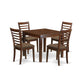 5 Pc Dinette Table set with a Dining Table and 4 Dining Chairs in Mahogany By East West Furniture | Dining Sets | Modishstore - 2