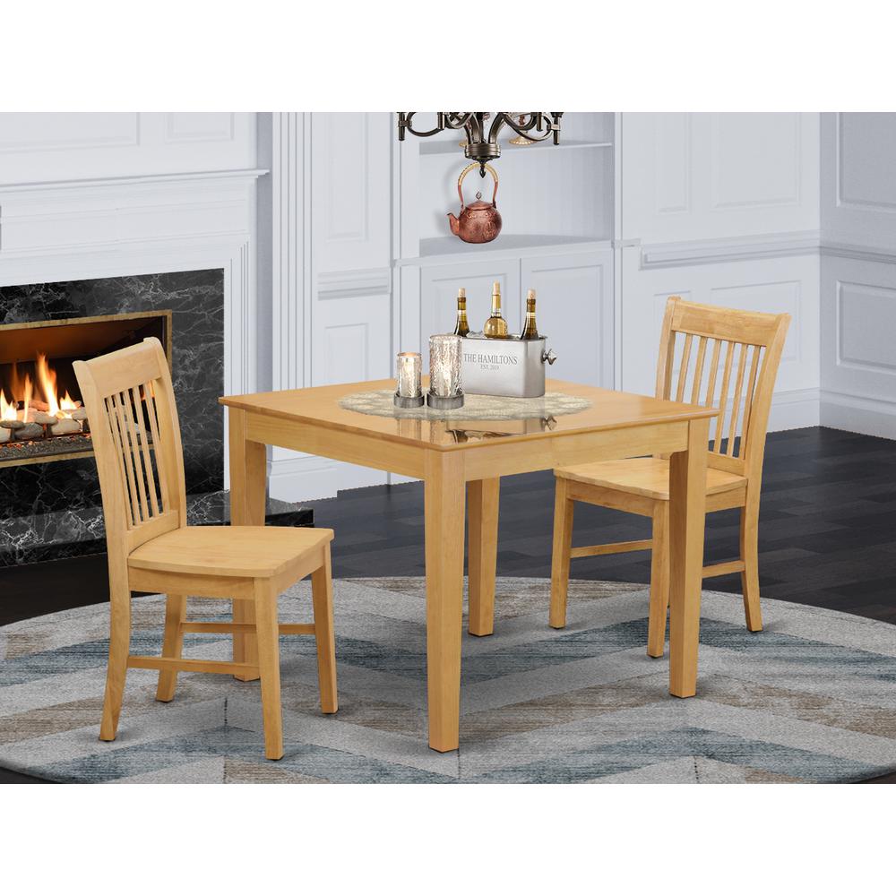 3 Pc small Kitchen Table set - square Kitchen Table and 2 dinette Chairs By East West Furniture | Dining Sets | Modishstore - 2