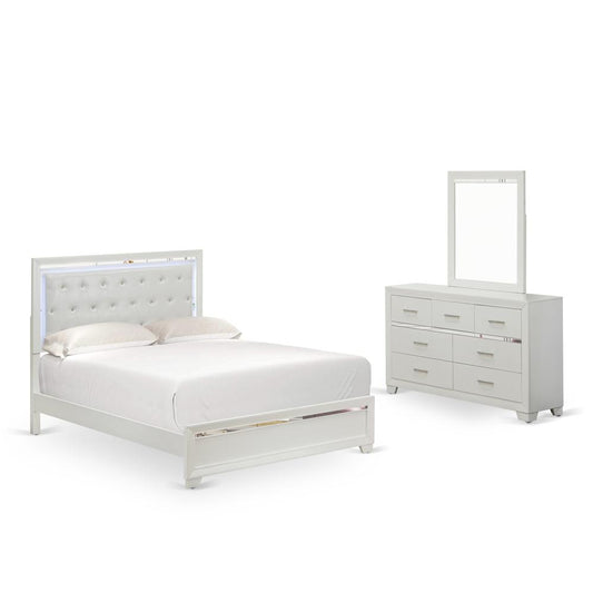 Pandora 3 Pc Wooden Queen Bedroom Set By East West Furniture | Bedroom Sets | Modishstore