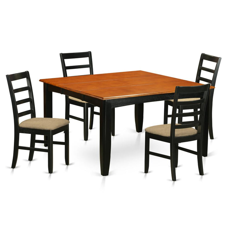 5 Pc Dining Set-Square Dining Table With Leaf And 4 Dining Chairs. By East West Furniture | Dining Sets | Modishstore
