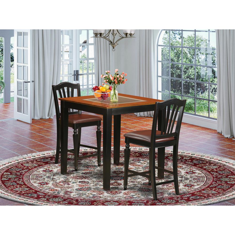 3 Pc Counter Height Table And Chair Set - High Top Table And 2 Chairs. By East West Furniture | Dining Sets | Modishstore
