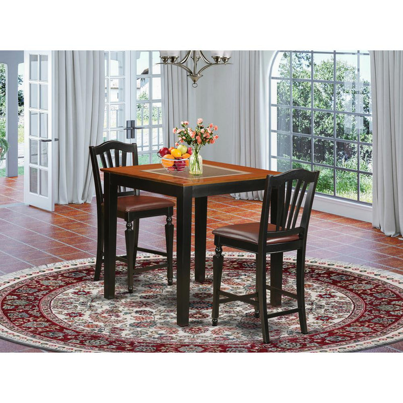 3 Pc Counter Height Table And Chair Set - High Top Table And 2 Chairs. By East West Furniture | Dining Sets | Modishstore