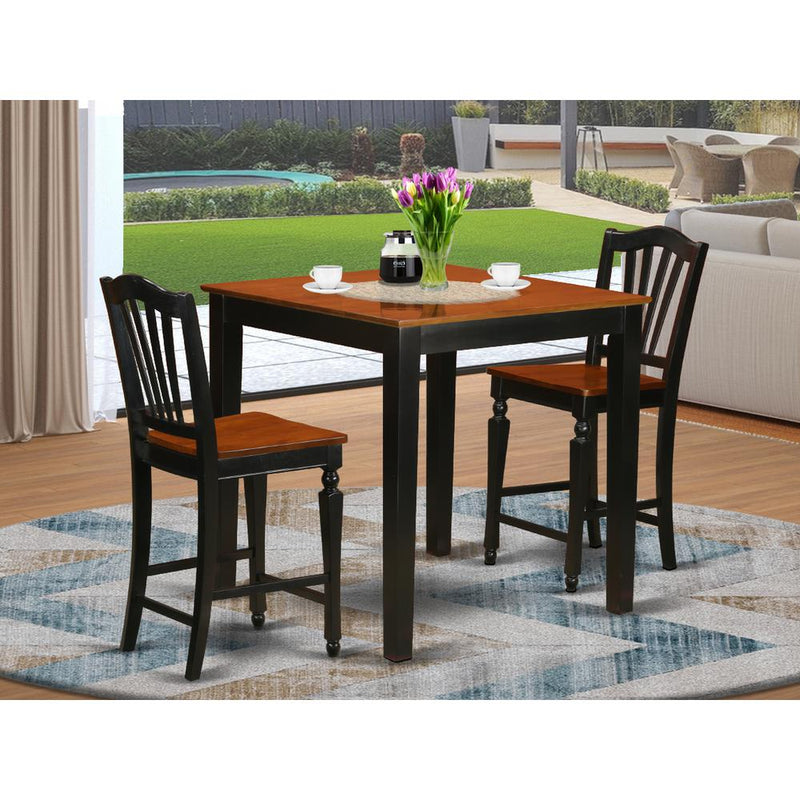 3 Pc Counter Height Dining Room Set-Pub Table And 2 Kitchen Chairs. By East West Furniture | Bar Stools & Table | Modishstore