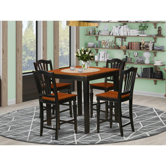 5 Pc Counter Height Pub Set-Pub Table And 4 Bar Stools By East West Furniture | Bar Stools & Table | Modishstore