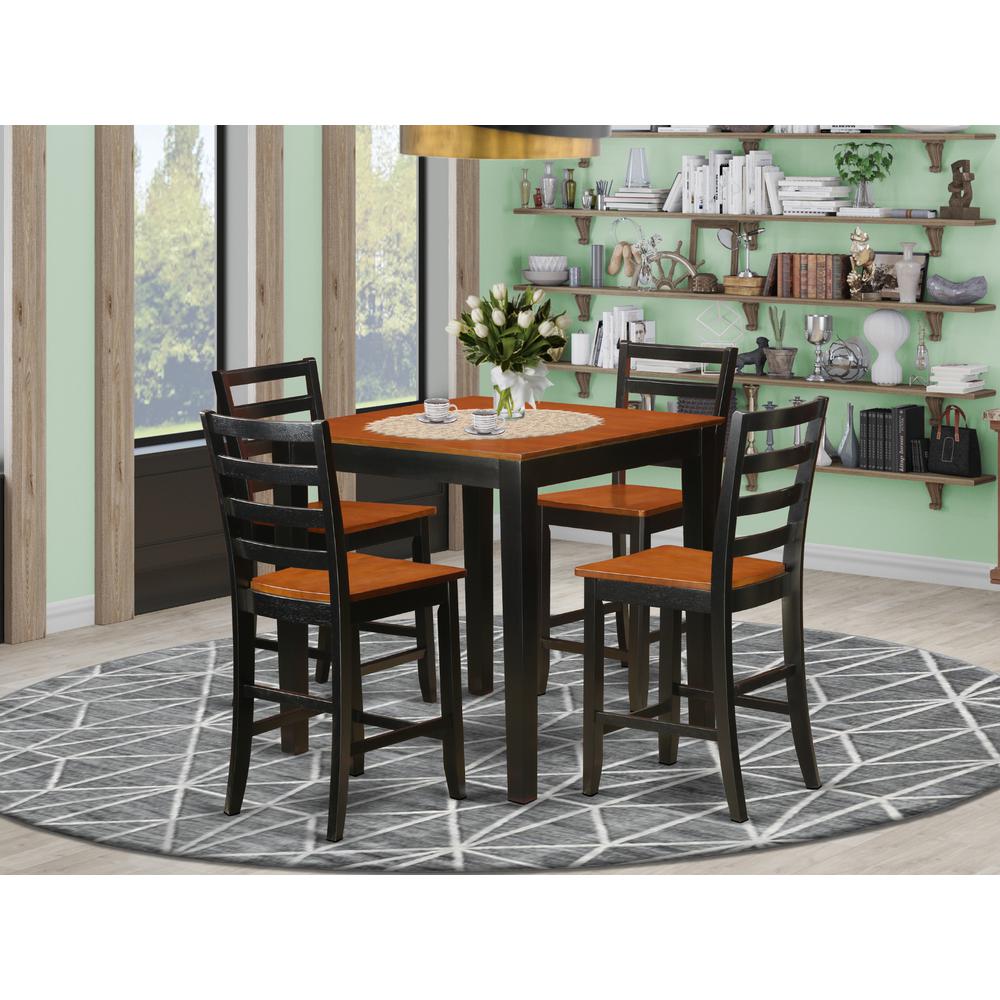 5 Pc Counter Height Pub Set - Counter Height Table And 4 Kitchen Dining Chairs. By East West Furniture | Bar Stools & Table | Modishstore