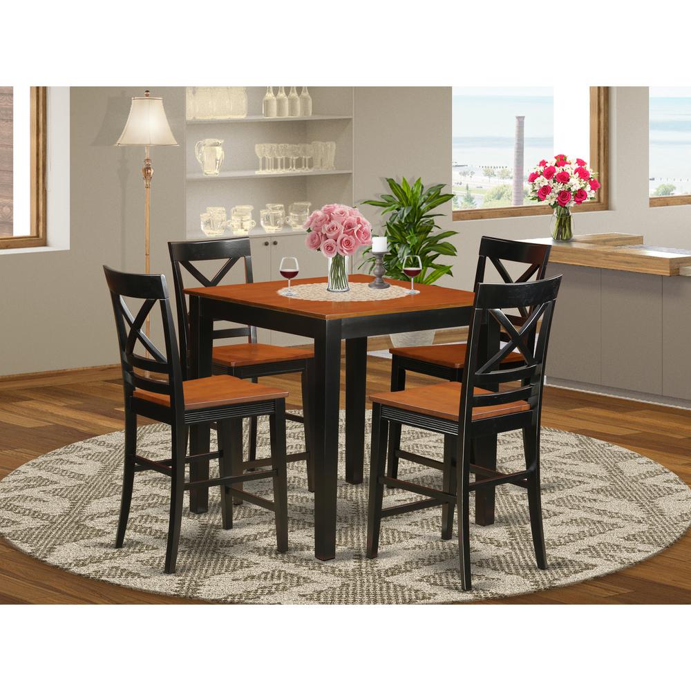 5 Pcpub Table Set-Pub Table And 4 Counter Height Chairs By East West Furniture | Bar Stools & Table | Modishstore