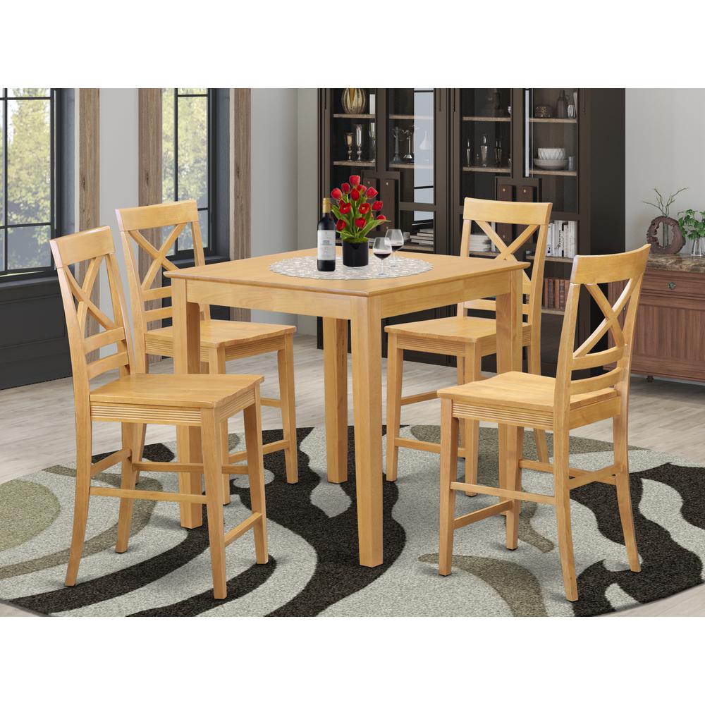 5 Pcpub Table Set-Pub Table And 4 Counter Height Chairs By East West Furniture | Bar Stools & Table | Modishstore - 5