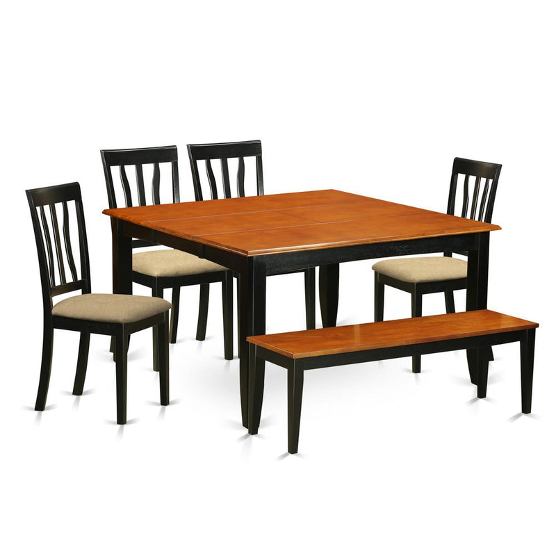 6-Pc Kitchen Table Set With Bench-Kitchen Tables And 4 Dining Chairs Plus Bench By East West Furniture | Dining Sets | Modishstore