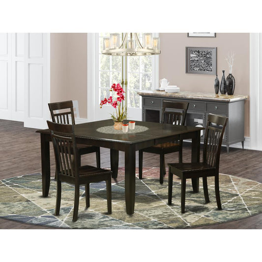 5 Pc Dining Room Set-Dinette Table With Leaf And 4 Dinette Chairs. By East West Furniture - Pfca5-Cap-W | Dining Sets | Modishstore