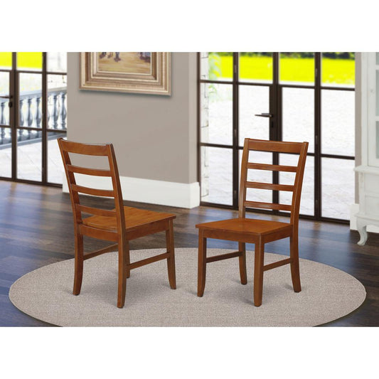 Parfait Chair With Wood Seat - Saddle Brown Finish., Set Of 2 By East West Furniture | Dining Chairs | Modishstore