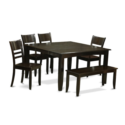 6 Pc Kitchen Table With Bench-Table With Leaf And 4 Kitchen Chair Plus Bench. By East West Furniture | Dining Sets | Modishstore