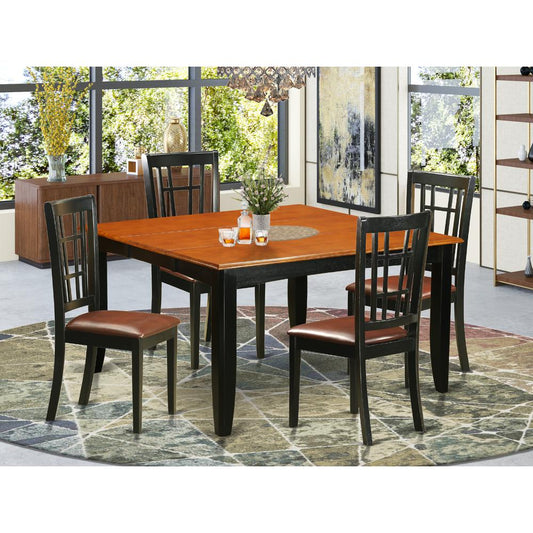 5 Pc Dining Room Set-Dining Table And 4 Wooden Dining Chairs By East West Furniture - Pfni5-Bch-Lc | Dining Sets | Modishstore