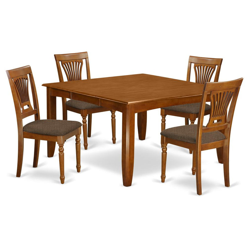 5 Pc Dining Room Set-Square Table With Leaf And 4 Dining Chairs. By East West Furniture | Dining Sets | Modishstore
