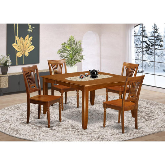 5 Pc Dining Room Set-Square Table That Has An Leaf And 4 Dining Chairs By East West Furniture | Dining Sets | Modishstore