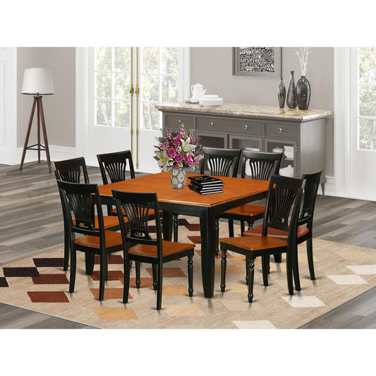 9 Pc Dining Room Set-Dining Table And 8 Wooden Dining Chairs By East West Furniture - Pfpl9-Bch-W | Dining Sets | Modishstore