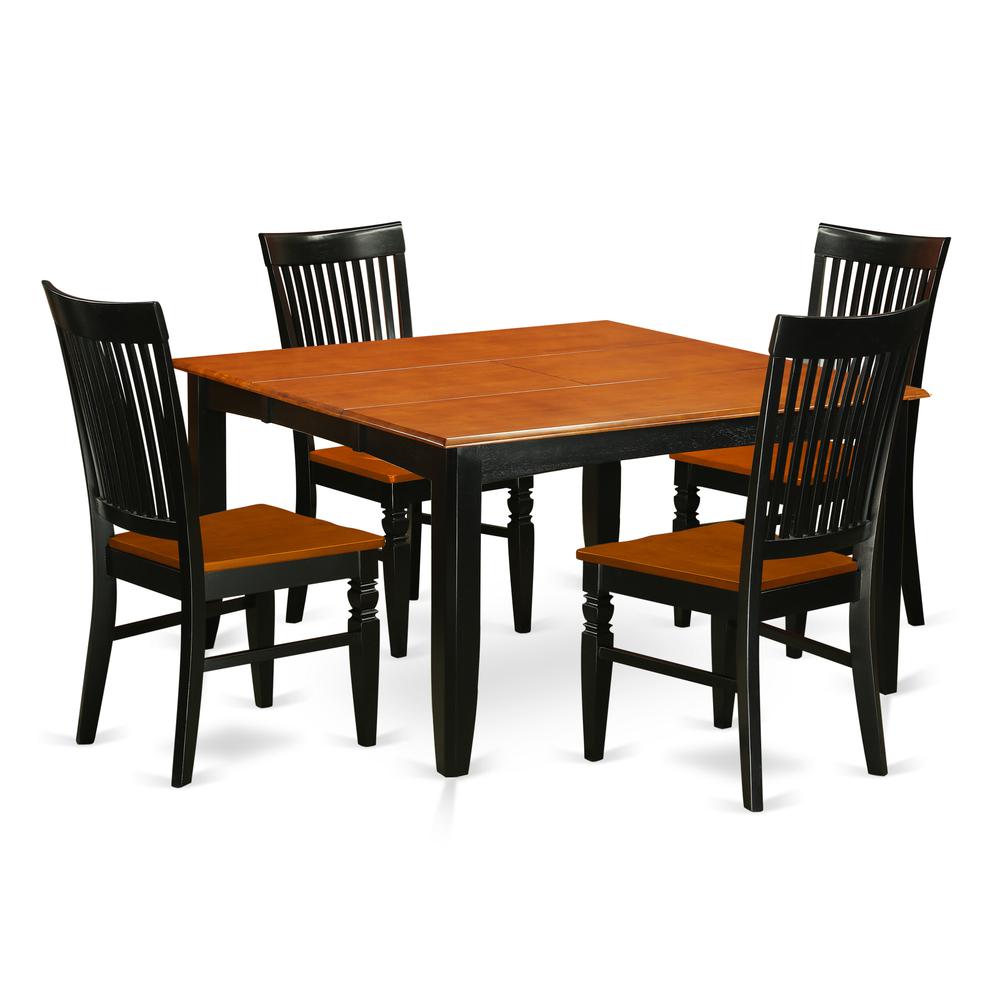 Dining Room Set Black & Cherry PFWE5-BCH-W By East West Furniture | Dining Sets | Modishstore - 2