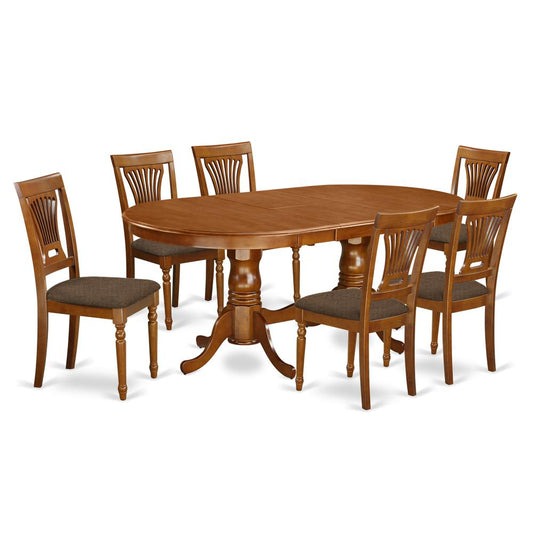 7 Pc Dining Room Set For 6-Dining Table With 6 Dining Chairs By East West Furniture - Plai7-Sbr-C | Dining Sets | Modishstore