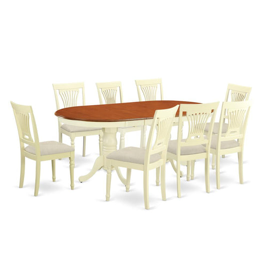9 Pc Dining Room Set-Dining Table Plus 8 Dining Chairs By East West Furniture - Plai9-Whi-C | Dining Sets | Modishstore