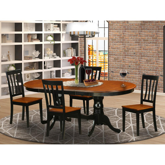 5 Pc Dining Room Set-Dining Table With 4 Wood Dining Chairs By East West Furniture - Plan5-Bch-W | Dining Sets | Modishstore