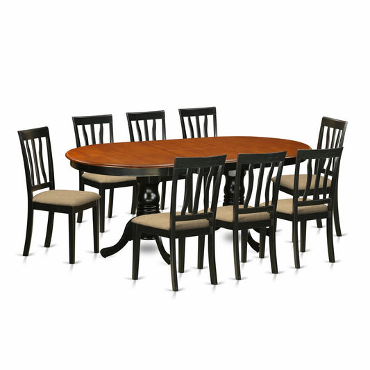 9 Pc Dining Room Set-Dining Table With 8 Wood Dining Chairs By East West Furniture - Plan9-Bch-C | Dining Sets | Modishstore