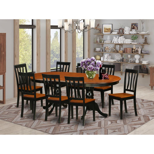 9 Pc Dining Room Set-Dining Table With 8 Dining Chairs By East West Furniture - Plan9-Bch-W | Dining Sets | Modishstore