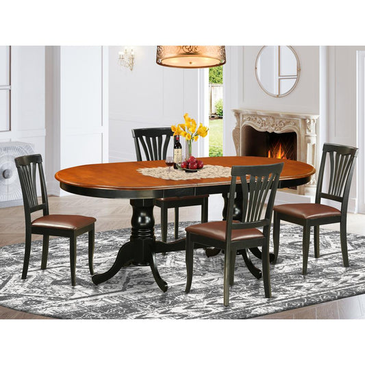 5 Pc Dining Room Set-Dining Table With 4 Wooden Dining Chairs By East West Furniture - Plav5-Bch-Lc | Dining Sets | Modishstore