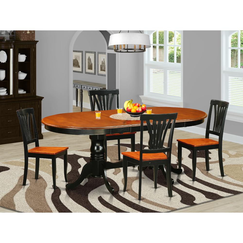 5 Pc Dining Room Set-Dining Table With 4 Dining Chairs By East West Furniture - Plav5-Bch-W | Dining Sets | Modishstore