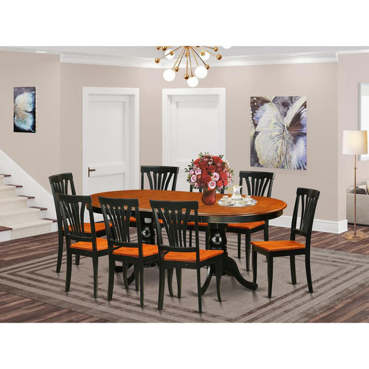 9 Pc Dining Room Set-Dining Table With 8 Dining Chairs By East West Furniture - Plav9-Bch-W | Dining Sets | Modishstore