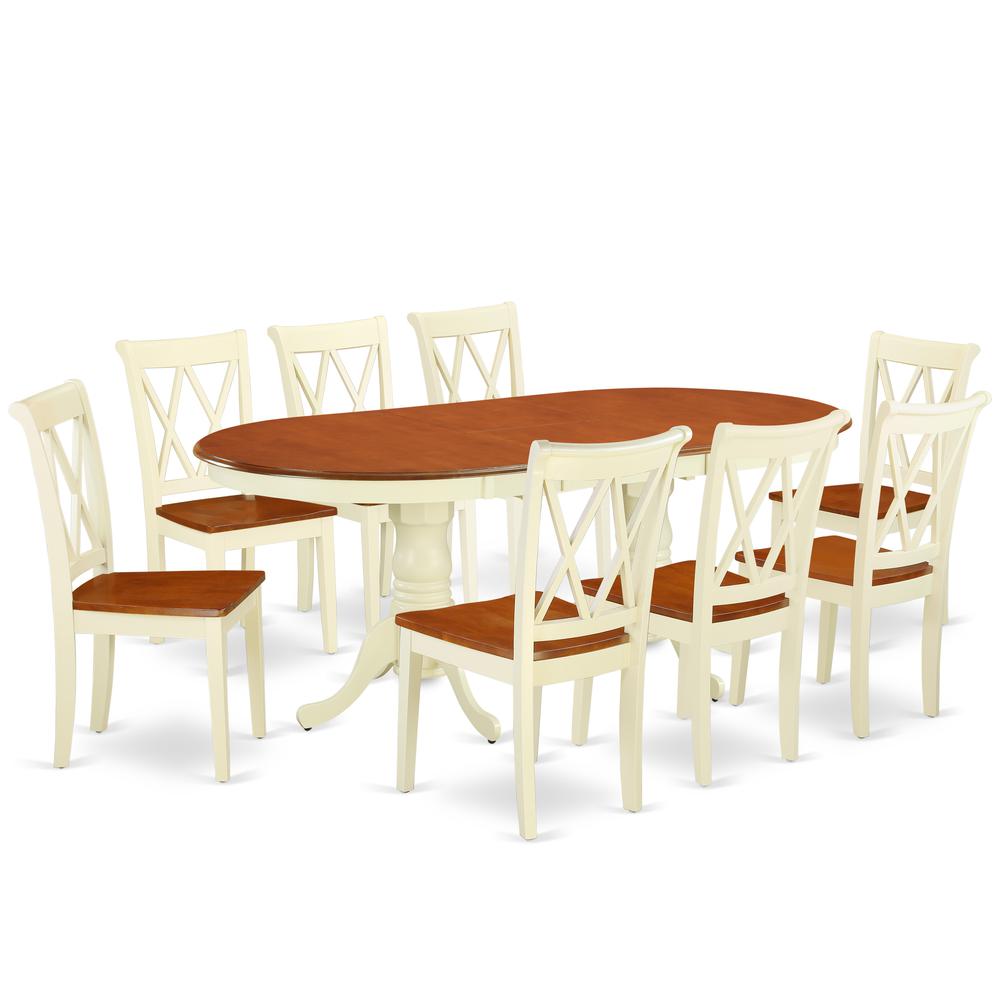 Dining Room Set Buttermilk & Cherry PLCL9-BMK-W By East West Furniture | Dining Sets | Modishstore - 2
