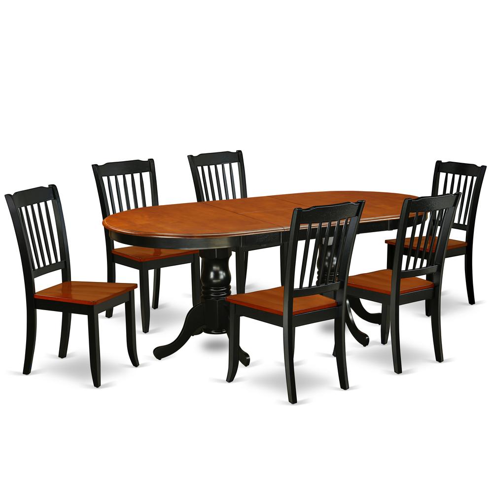 Dining Room Set Black & Cherry PLDA7-BCH-W By East West Furniture | Dining Sets | Modishstore - 2