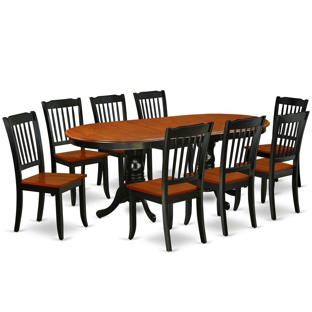 Dining Room Set Black & Cherry PLDA9-BCH-W By East West Furniture | Dining Sets | Modishstore - 2