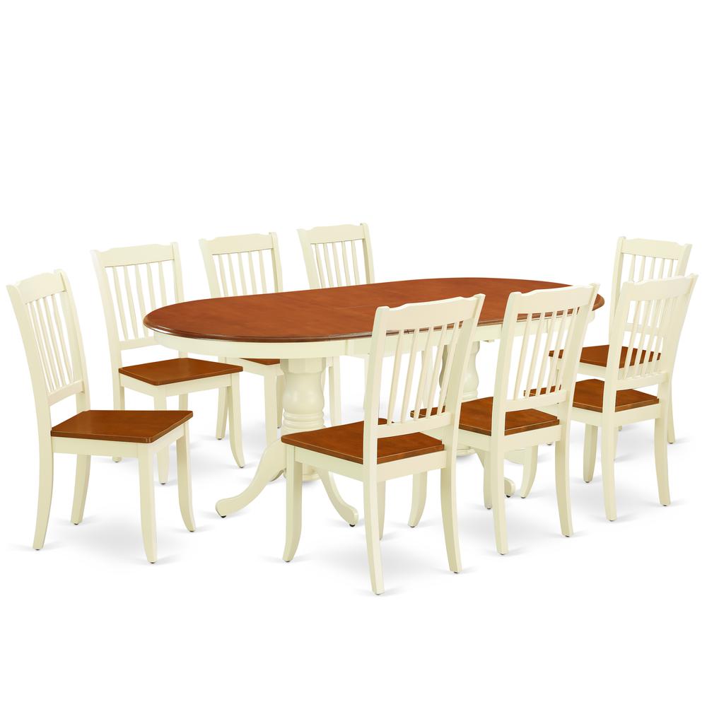 Dining Room Set Buttermilk & Cherry PLDA9-BMK-W By East West Furniture | Dining Sets | Modishstore - 2