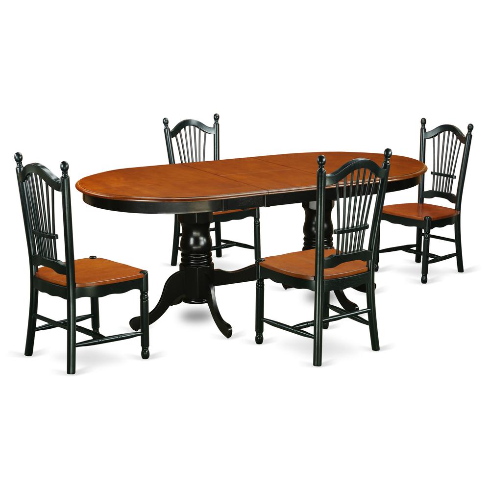 Dining Room Set Black & Cherry PLDO5-BCH-W By East West Furniture | Dining Sets | Modishstore - 2