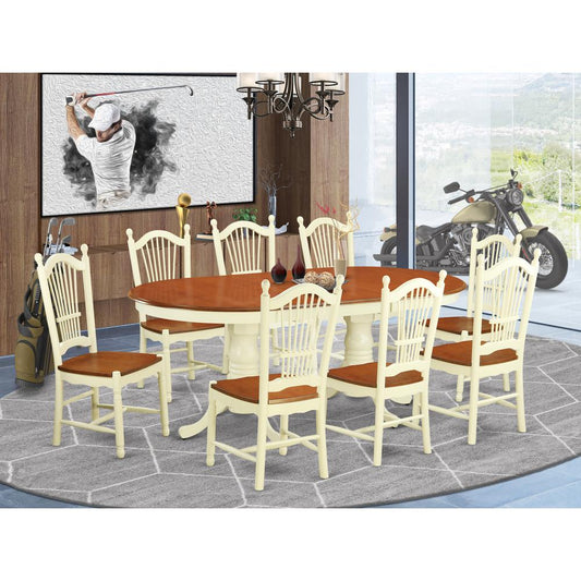 9 Pc Dining Room Set -Kitchen Dinette Table And 8 Dining Chairs By East West Furniture | Dining Sets | Modishstore