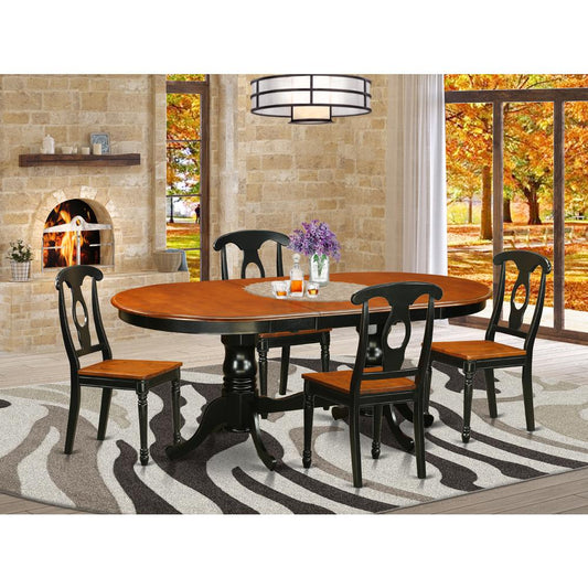 5 Pc Dining Room Set-Dining Table And 4 Wood Dining Chairs By East West Furniture - Plke5-Bch-W | Dining Sets | Modishstore