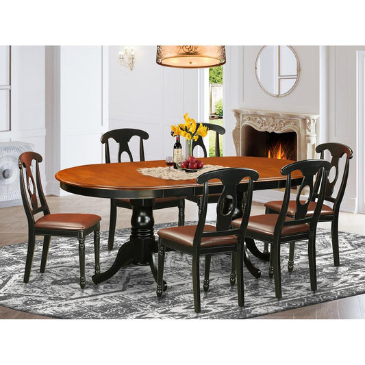 7 Pc Dining Room Set-Dining Table With 6 Wooden Dining Chairs By East West Furniture - Plke7-Bch-Lc | Dining Sets | Modishstore