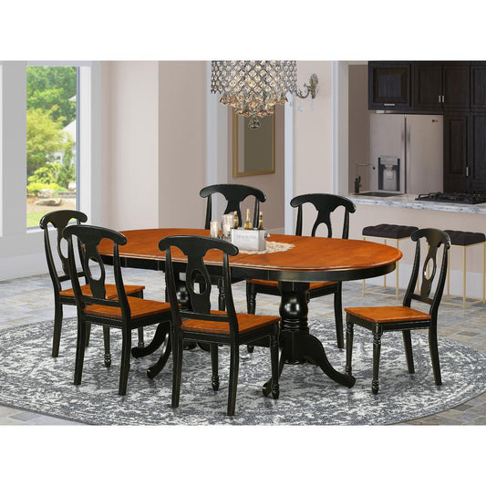 7 Pc Dining Room Set-Dining Table With 6 Wood Dining Chairs By East West Furniture - Plke7-Bch-W | Dining Sets | Modishstore