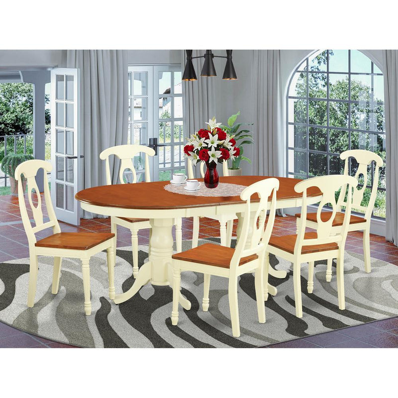 7 Pc Dining Room Set For 6-Dining Table And 6 Kitchen Chairs By East West Furniture - Plke7-Whi-W | Dining Sets | Modishstore