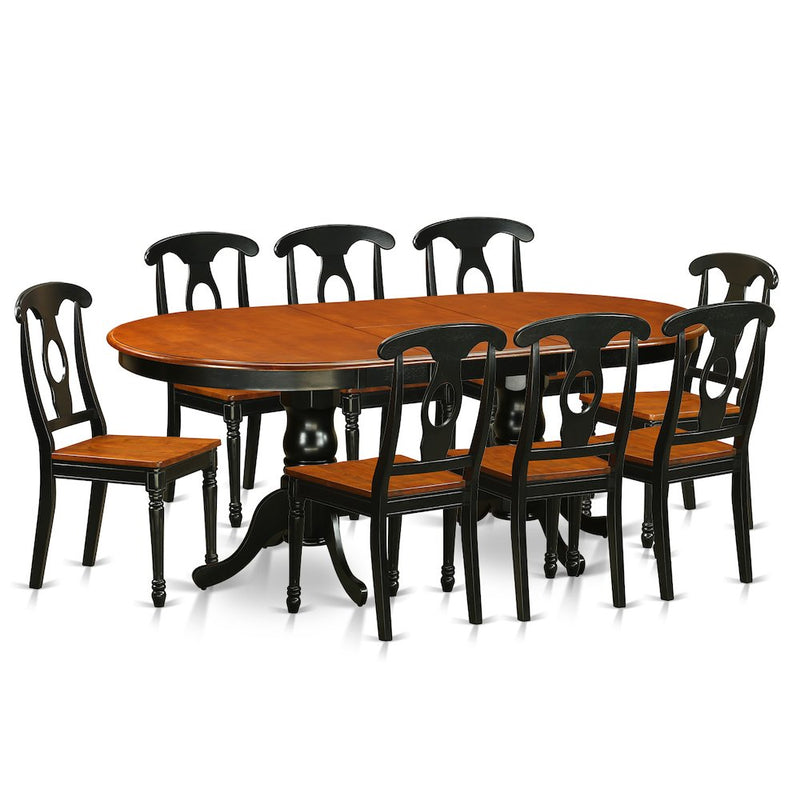 9 Pc Dining Room Set-Dining Table With 8 Wood Dining Chairs By East West Furniture - Plke9-Bch-W | Dining Sets | Modishstore