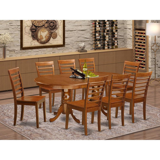 9 Pc Dining Room Set-Dining Table And 8 Kitchen Dining Chairs By East West Furniture - Plml9-Sbr-W | Dining Sets | Modishstore