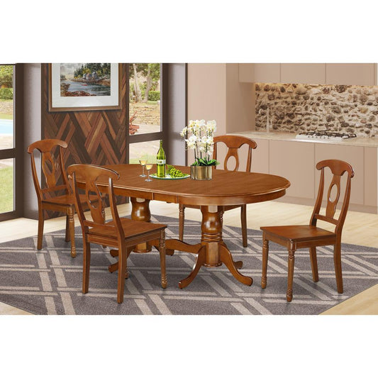 5 Pc Dining Set-Dining Table Plus 4 Dining Chairs By East West Furniture - Plna5-Sbr-W | Dining Sets | Modishstore