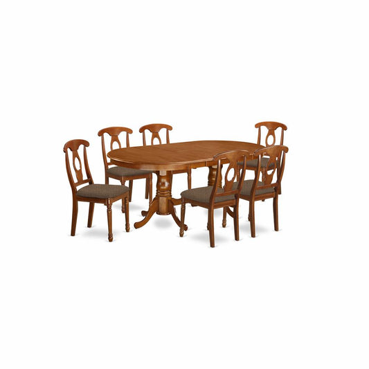7 Pc Dining Room Set-Dining Table With 6 Dining Chairs By East West Furniture - Plna7-Sbr-C | Dining Sets | Modishstore