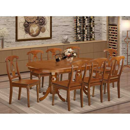 9 Pc Dining Room Set-Dining Table And 8 Kitchen Dining Chairs By East West Furniture - Plna9-Sbr-W | Dining Sets | Modishstore