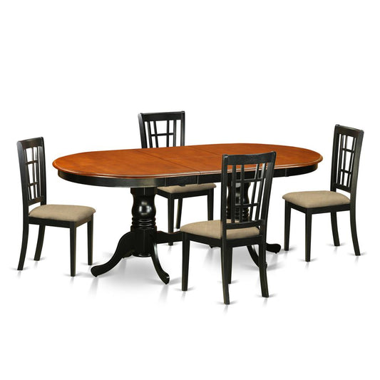 5 Pc Dining Room Set-Dining Table With 4 Wooden Dining Chairs By East West Furniture - Plni5-Bch-C | Dining Sets | Modishstore
