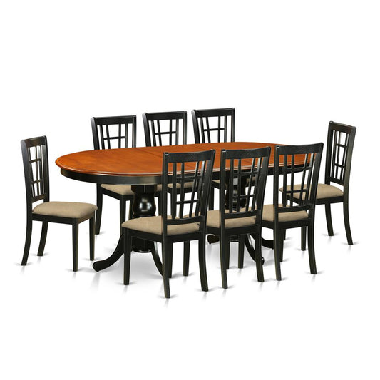 9 Pc Dining Room Set-Dining Table With 8 Wood Dining Chairs By East West Furniture - Plni9-Bch-C | Dining Sets | Modishstore