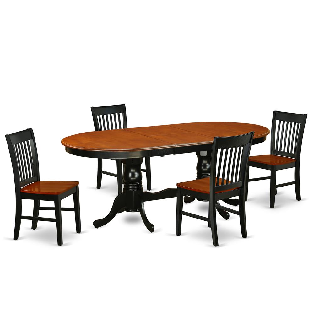 Dining Room Set Black & Cherry PLNO5-BCH-W By East West Furniture | Dining Sets | Modishstore - 2