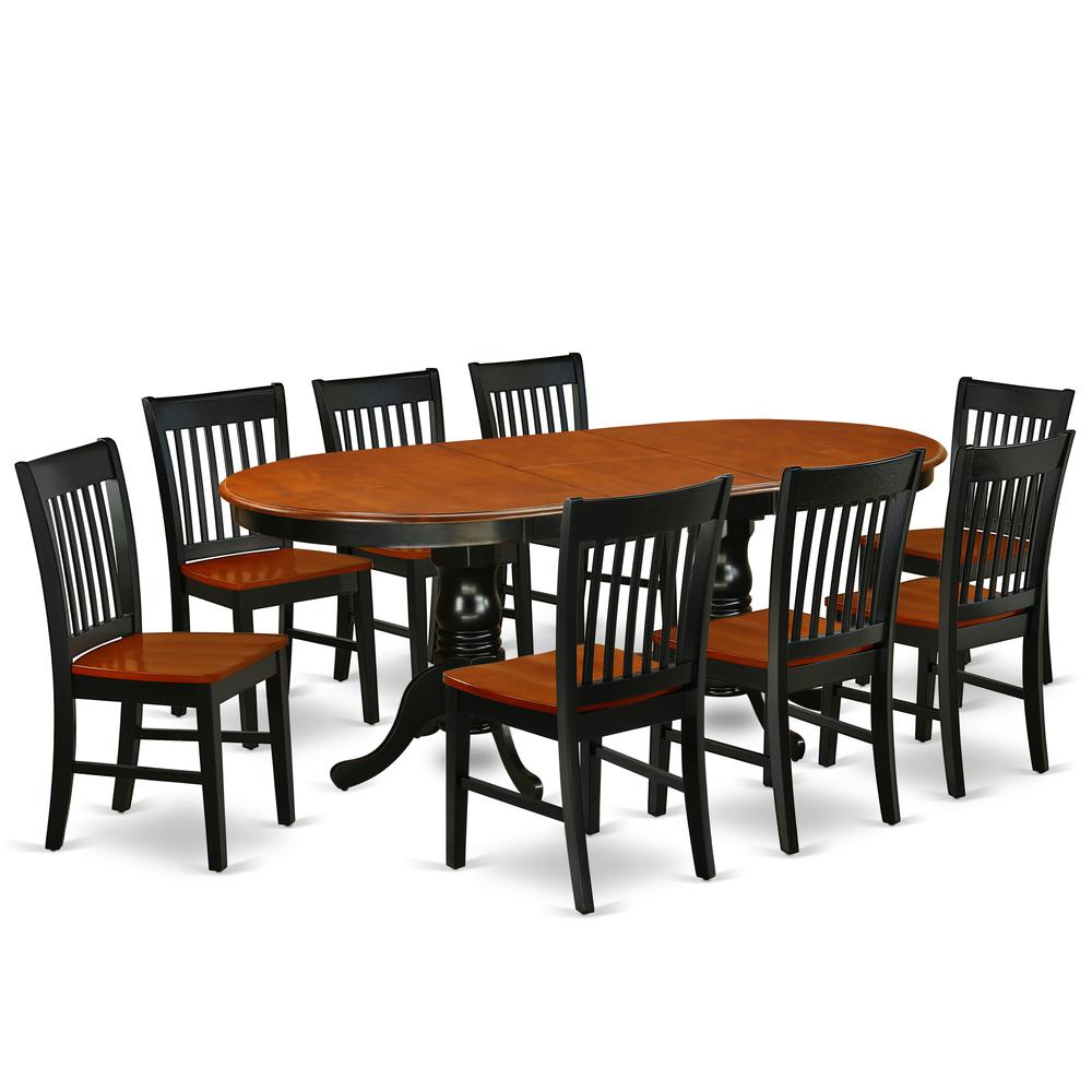 Dining Room Set Black & Cherry PLNO9-BCH-W By East West Furniture | Dining Sets | Modishstore - 2