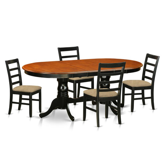 5 Pc Dining Room Set-Dining Table With 4 Wood Dining Chairs By East West Furniture - Plpf5-Bch-C | Dining Sets | Modishstore