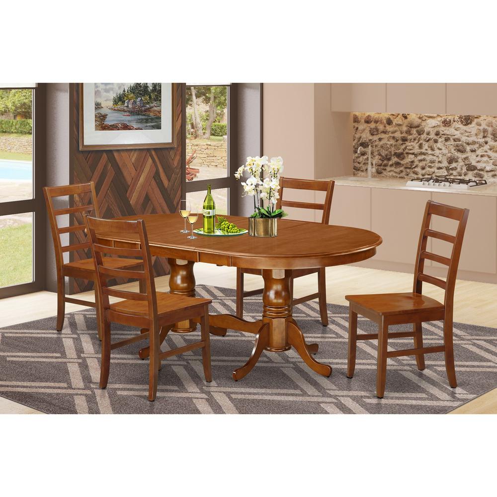 5 Pc Dining Room Set For 4-Dining Table And 4 Dining Chairs By East West Furniture - Plpf5-Sbr-W | Dining Sets | Modishstore